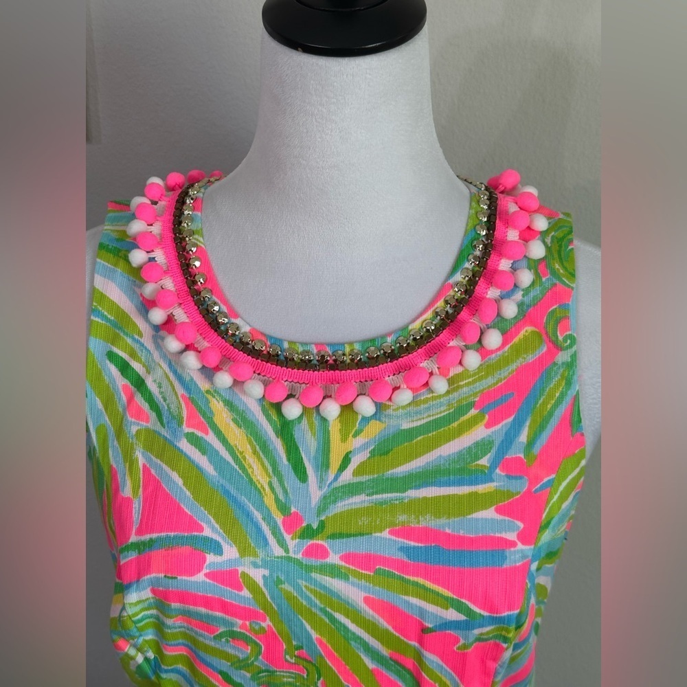 Lilly Pulitzer Tiki Pink and Royal Lime Resort Sheath Dress - Picture 2 of 7